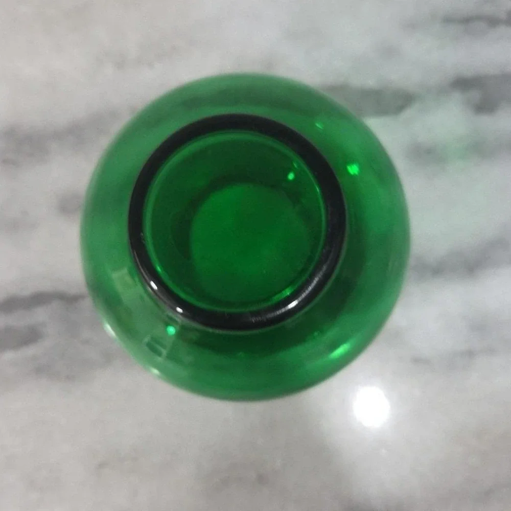 Anchor Hocking Emerald Green Glass Bud Vase, Vintage‎ Ruffled Edge, Centerpiece